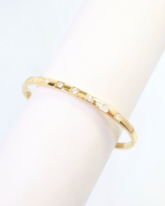 Connie CZ Cuff Bracelet WP Gold