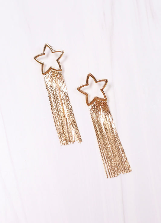 Marshfield Star Fringe Earring GOLD