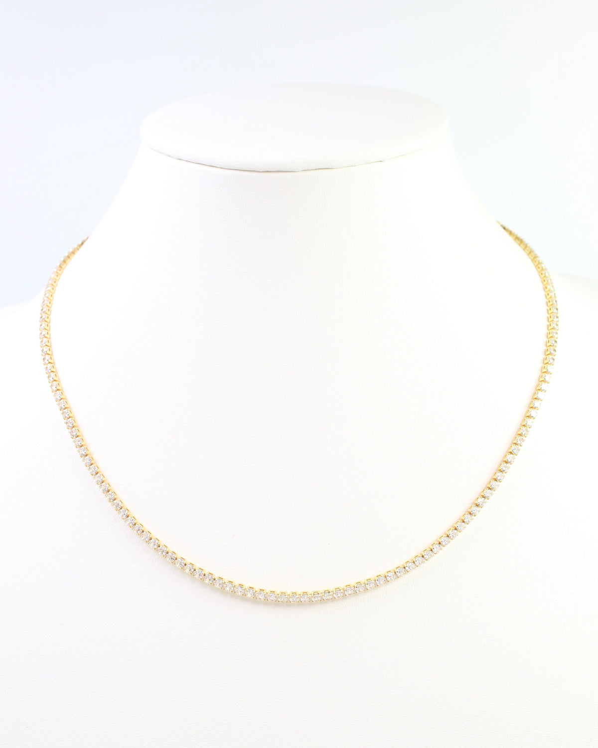 Luna Small CZ Tennis Necklace WR Gold