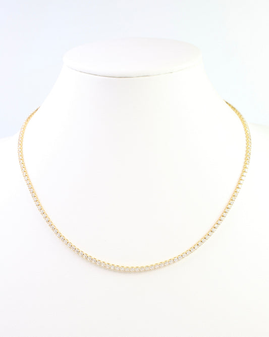 Luna Small CZ Tennis Necklace WR Gold