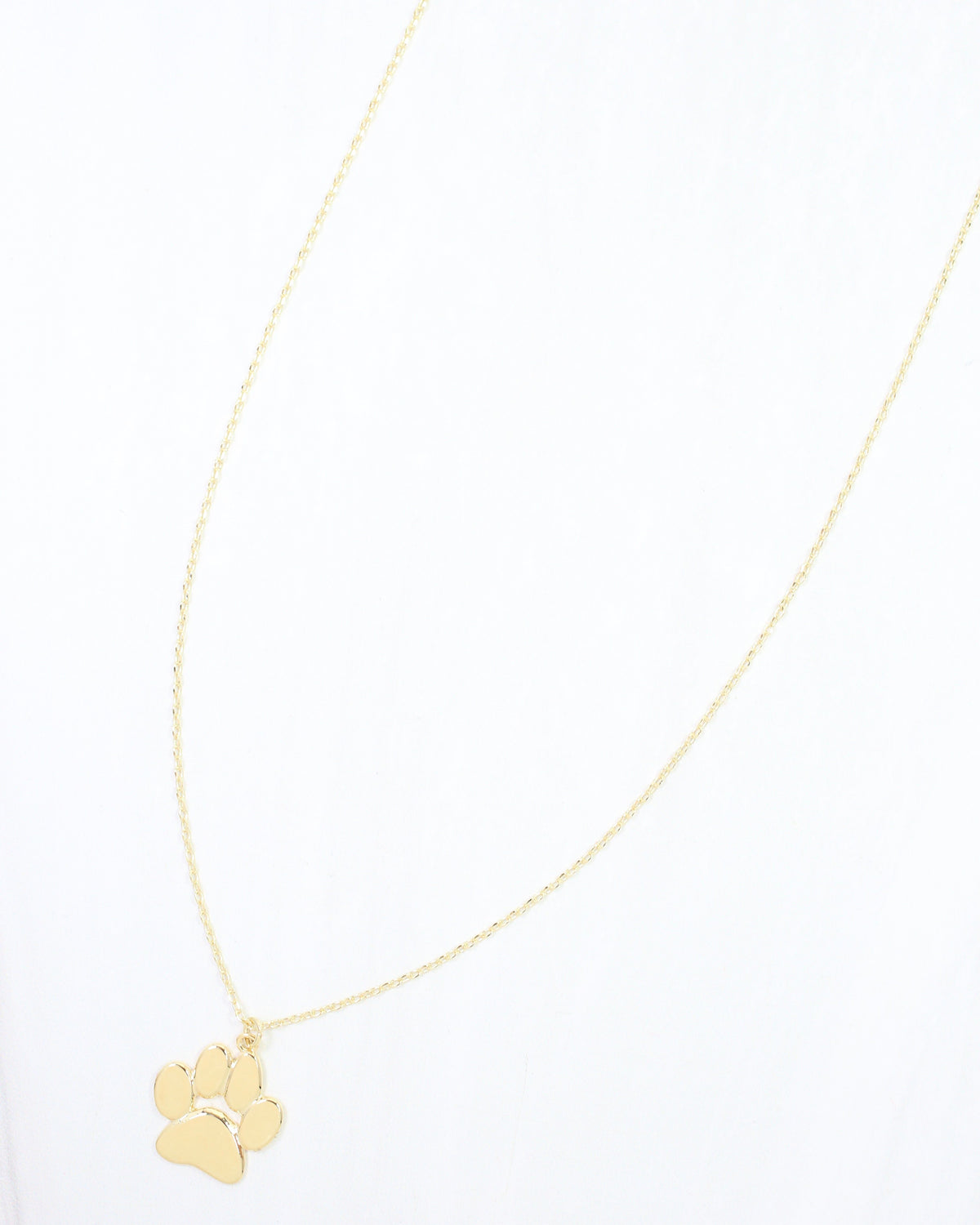 Let's Bark Paw Print Necklace WR Gold