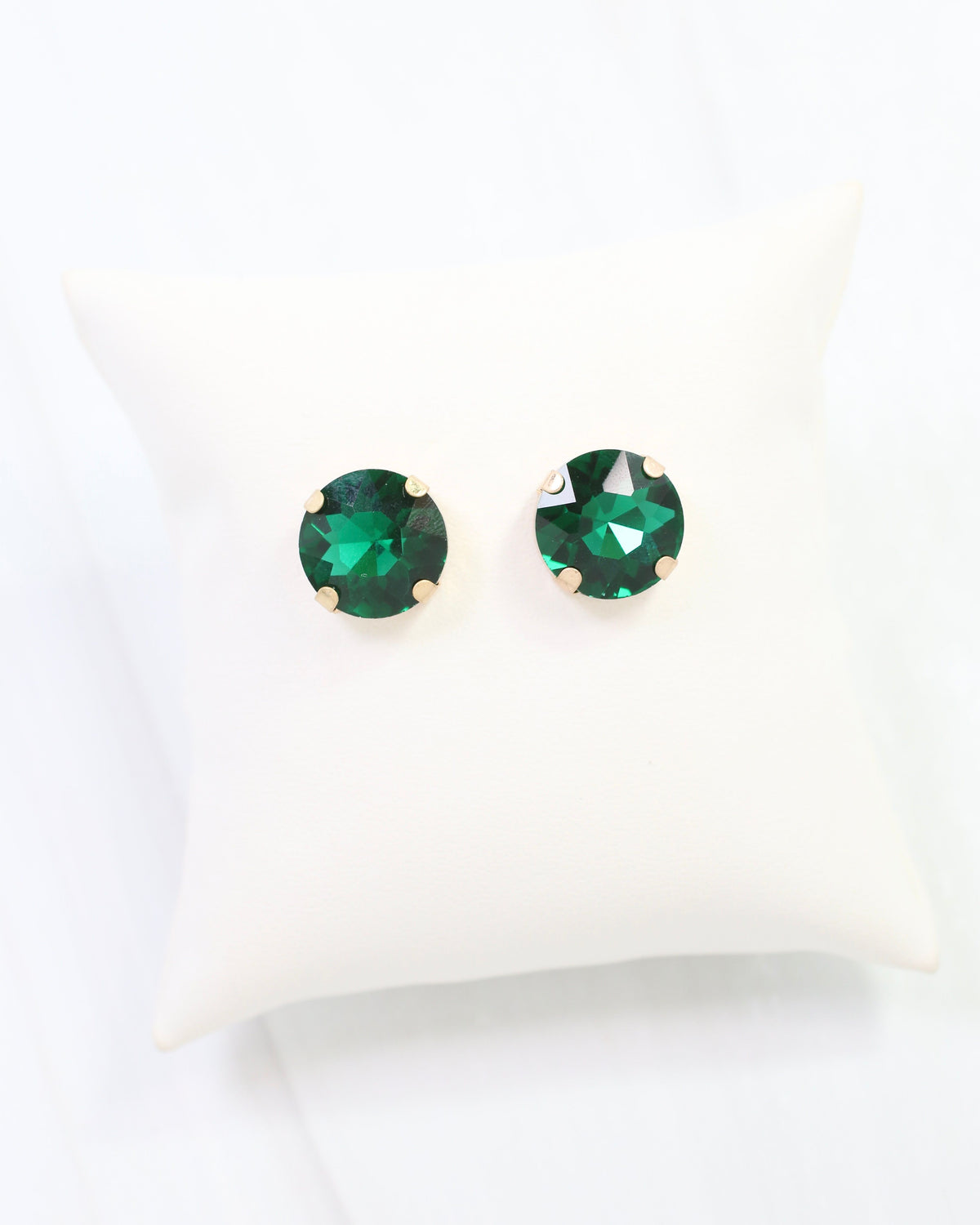 Andi Large Rhinestone Stud Earring Emerald