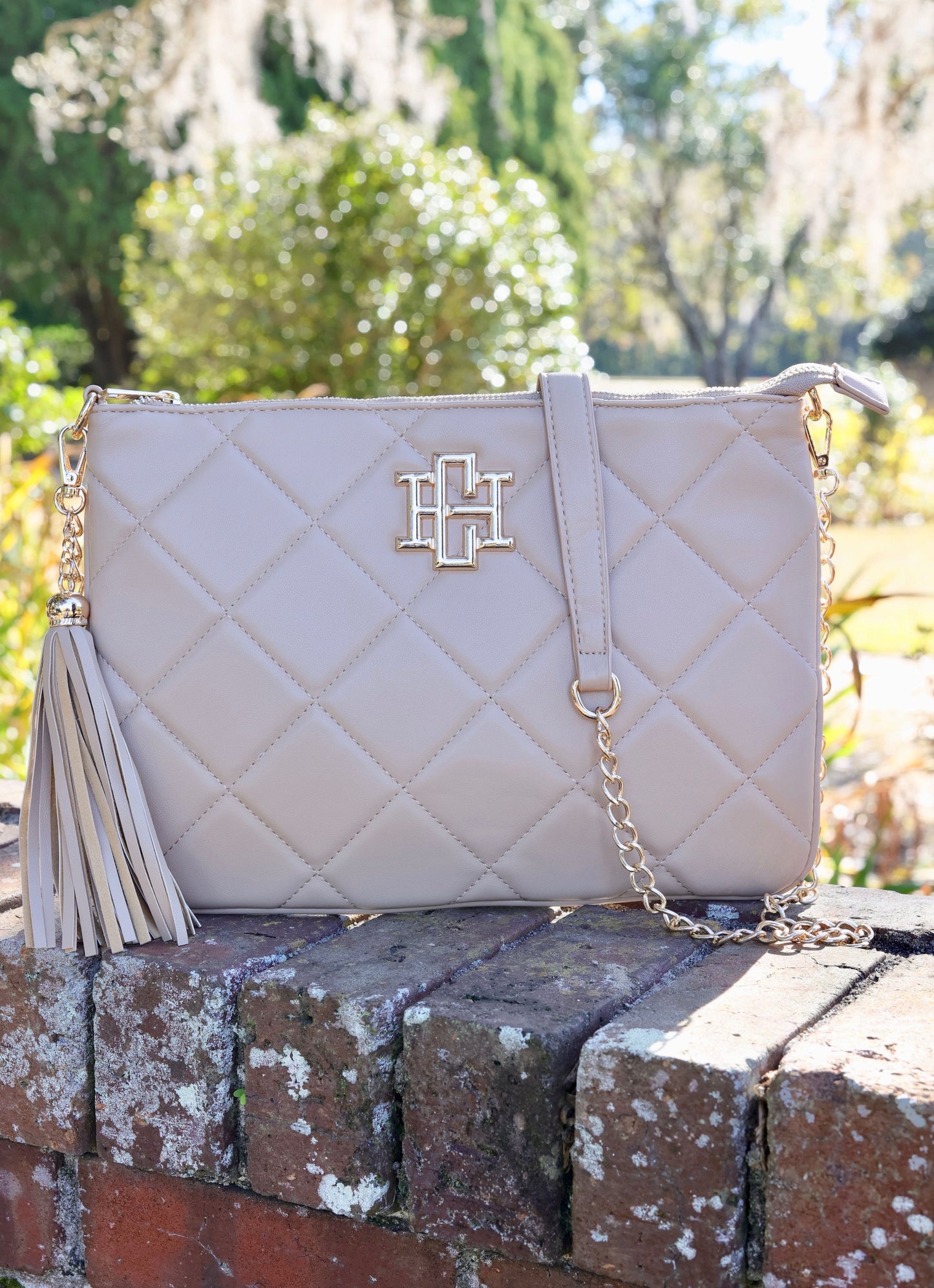 Madelyn Clutch/Crossbody TAN QUILTED LD