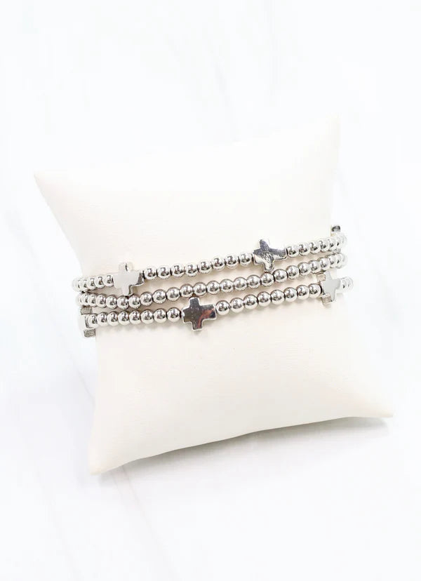 Milano Cross Bracelet Set SILVER