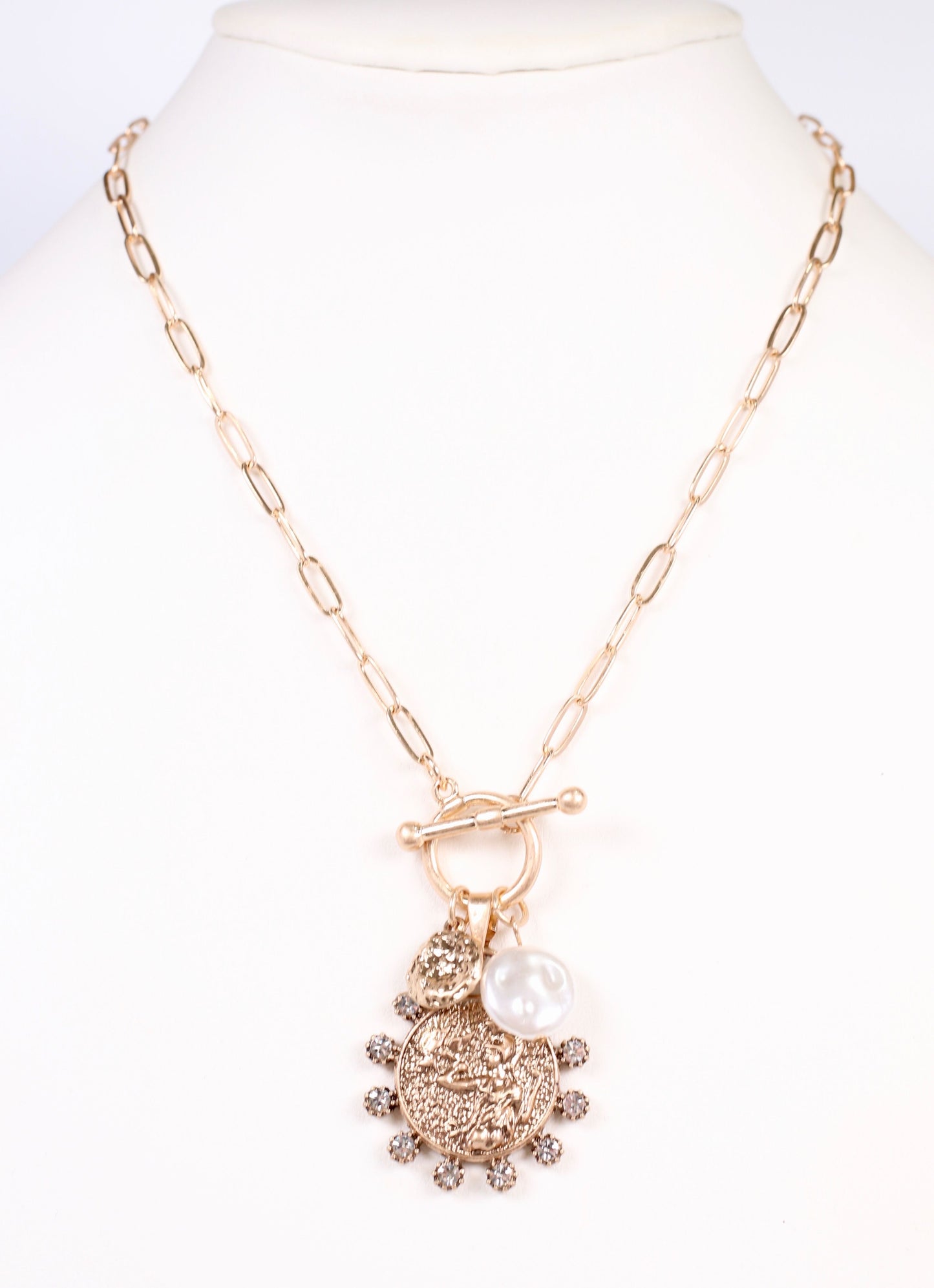 Kristanna Charm Toggle Necklace GOLD