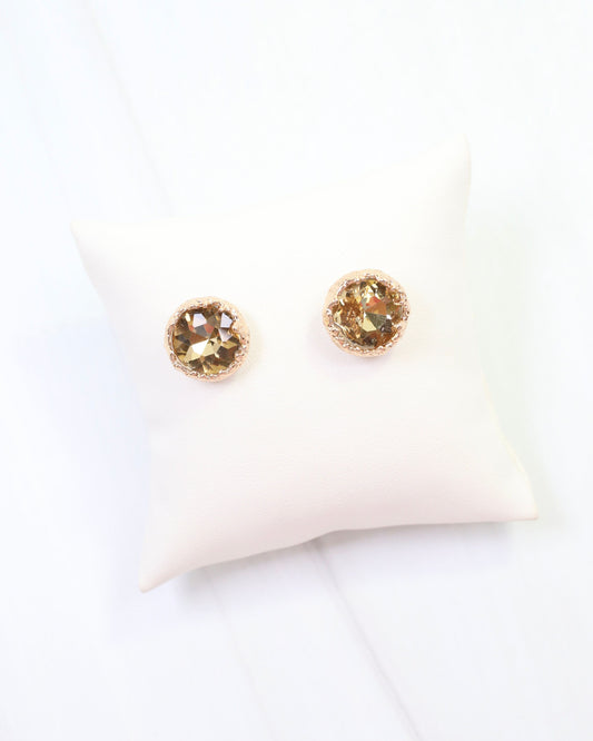 Leah Crystal Stud Earring Topaz