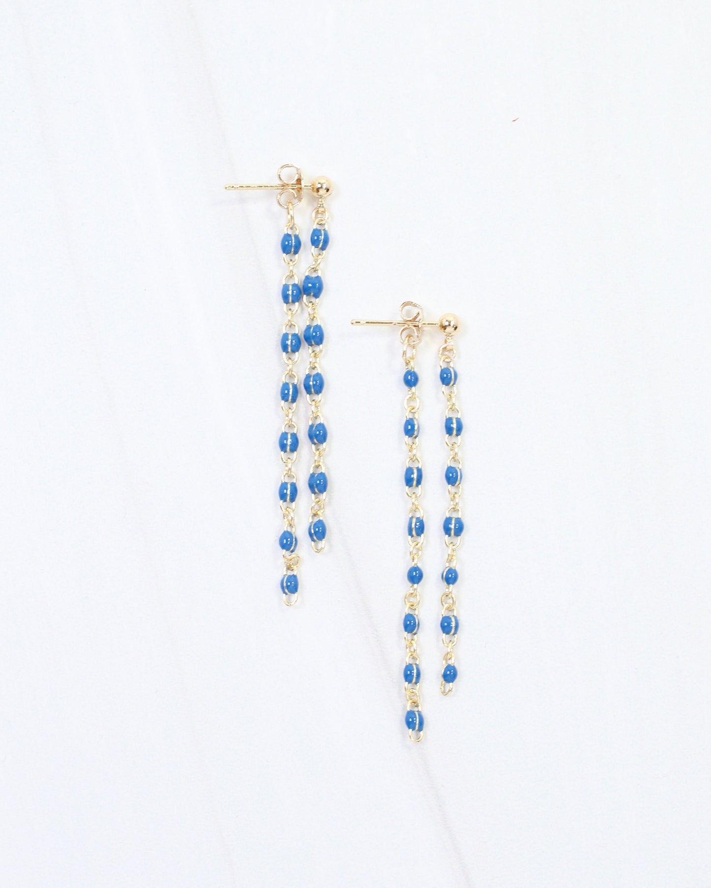 LuLu Chain Drop Earring Navy