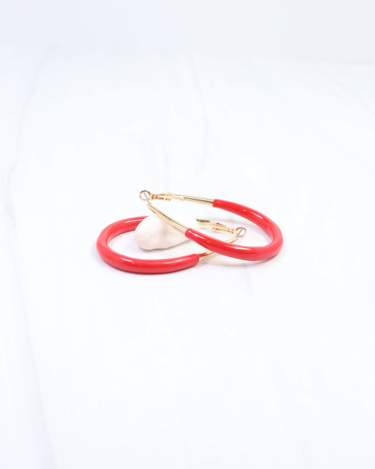 Brynwood Oval Hoop Earring Red