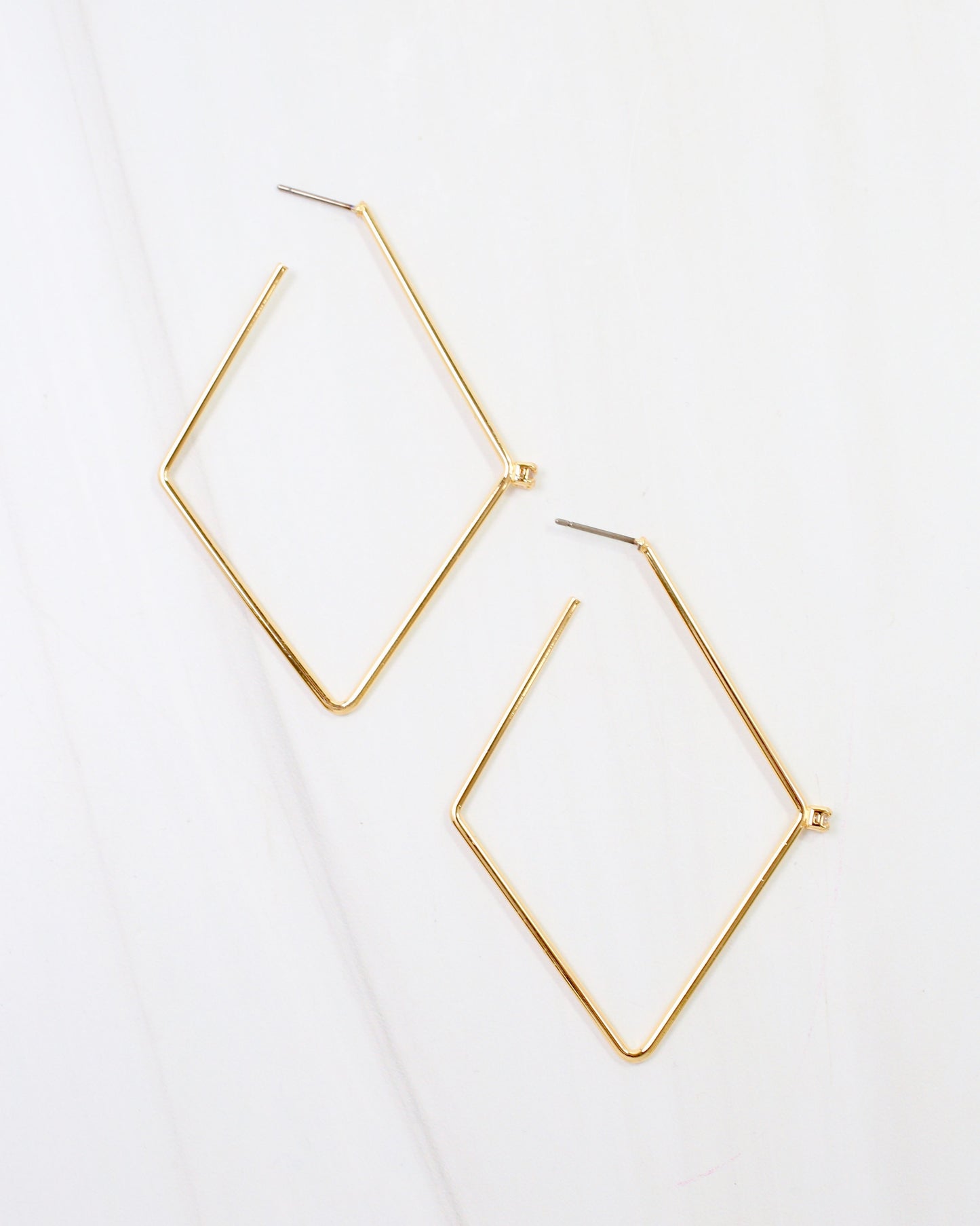 Webster Diamond Shaped Hoop Earring Gold