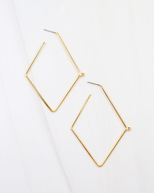 Webster Diamond Shaped Hoop Earring Gold