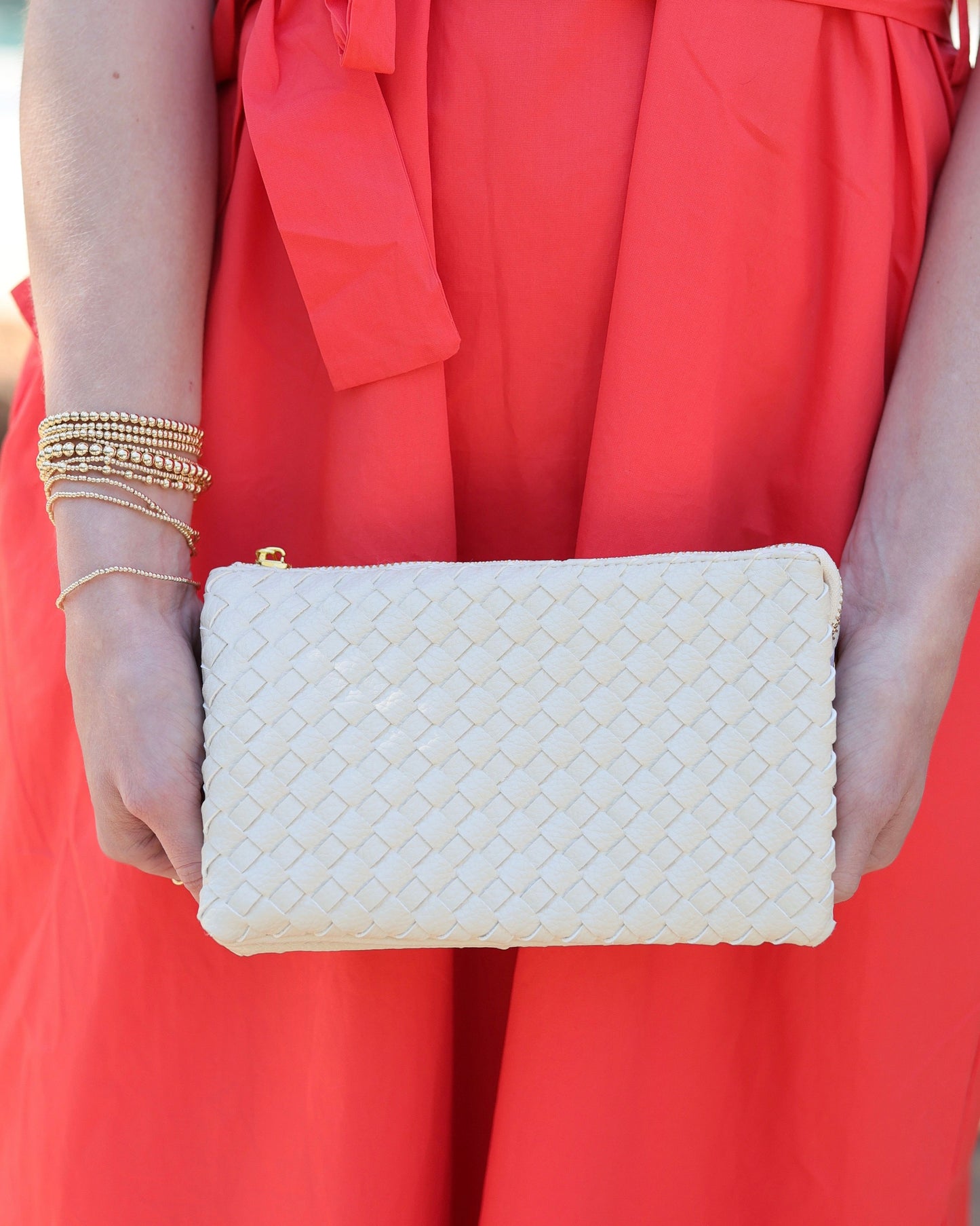 Liz Crossbody Bag Woven Almond