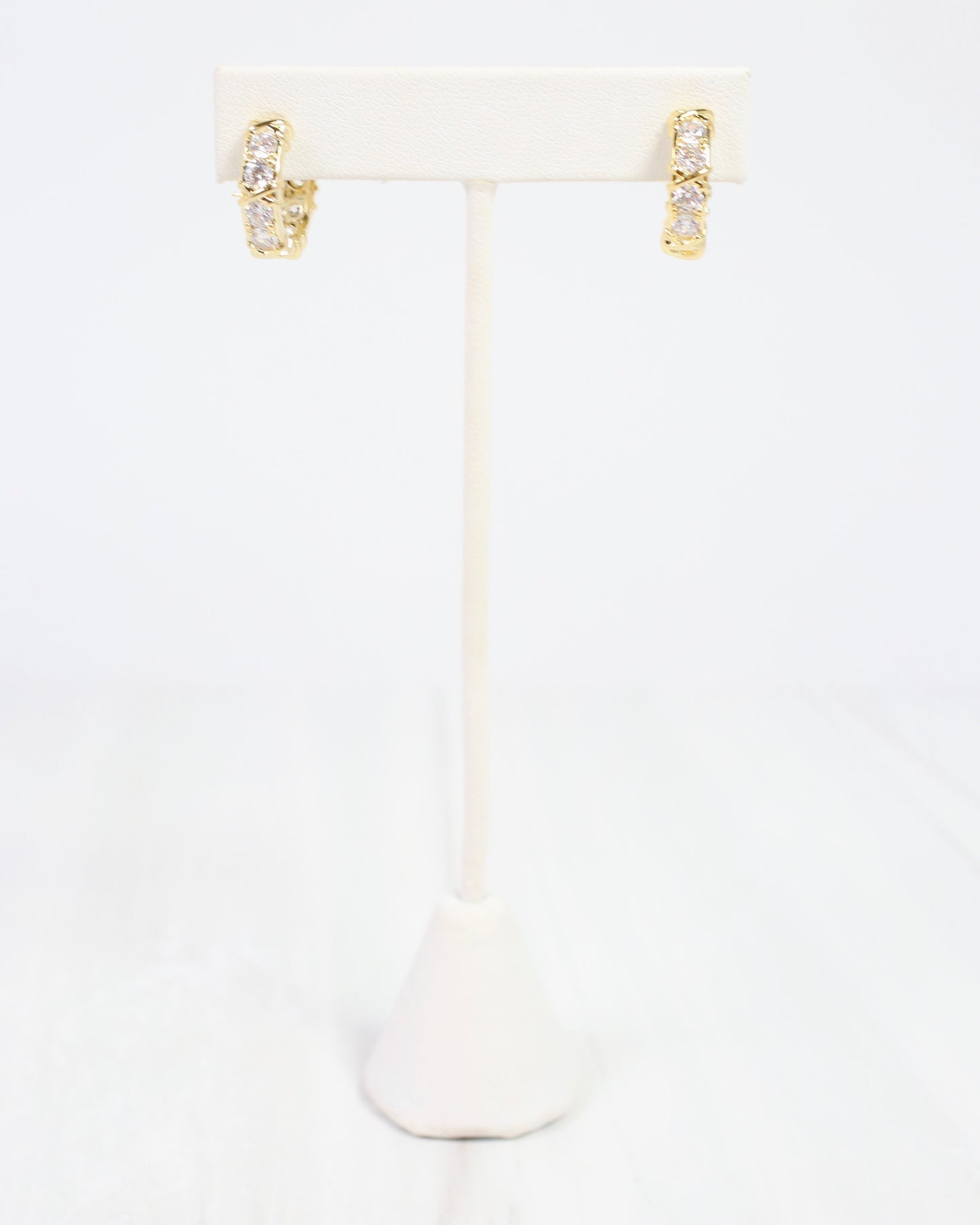 Sykes Crystal Small Hoop Earring Gold