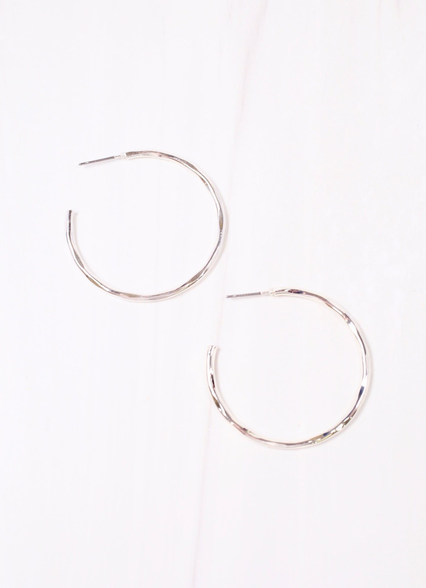 Sorenson Hammered Hoop Earring Silver