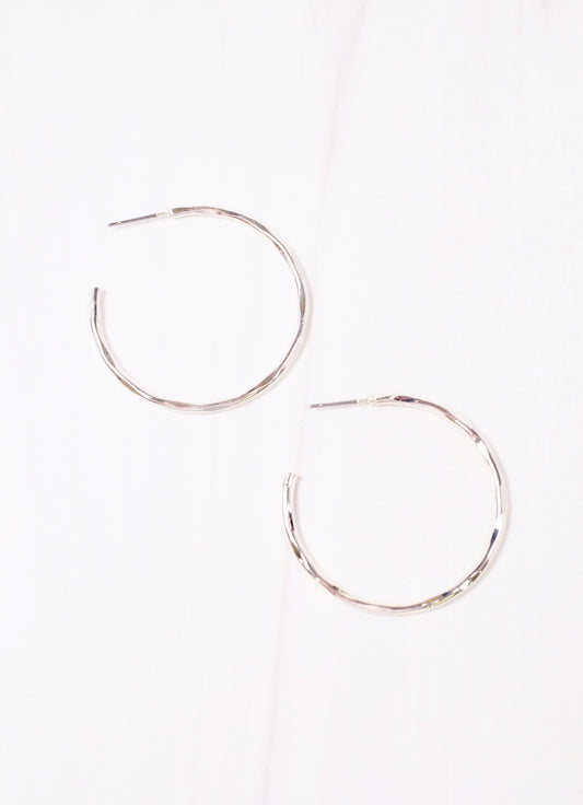 Sorenson Hammered Hoop Earring Silver