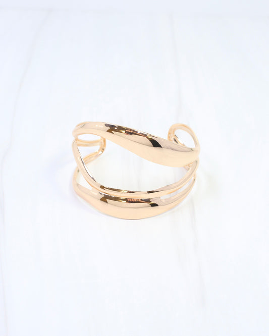 Kara Wavy Cuff Bracelet Gold