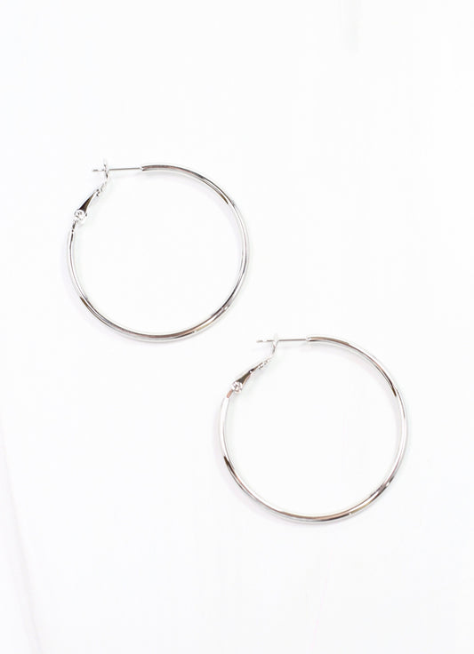 Rinaldi Hoop Earring Shiny Silver