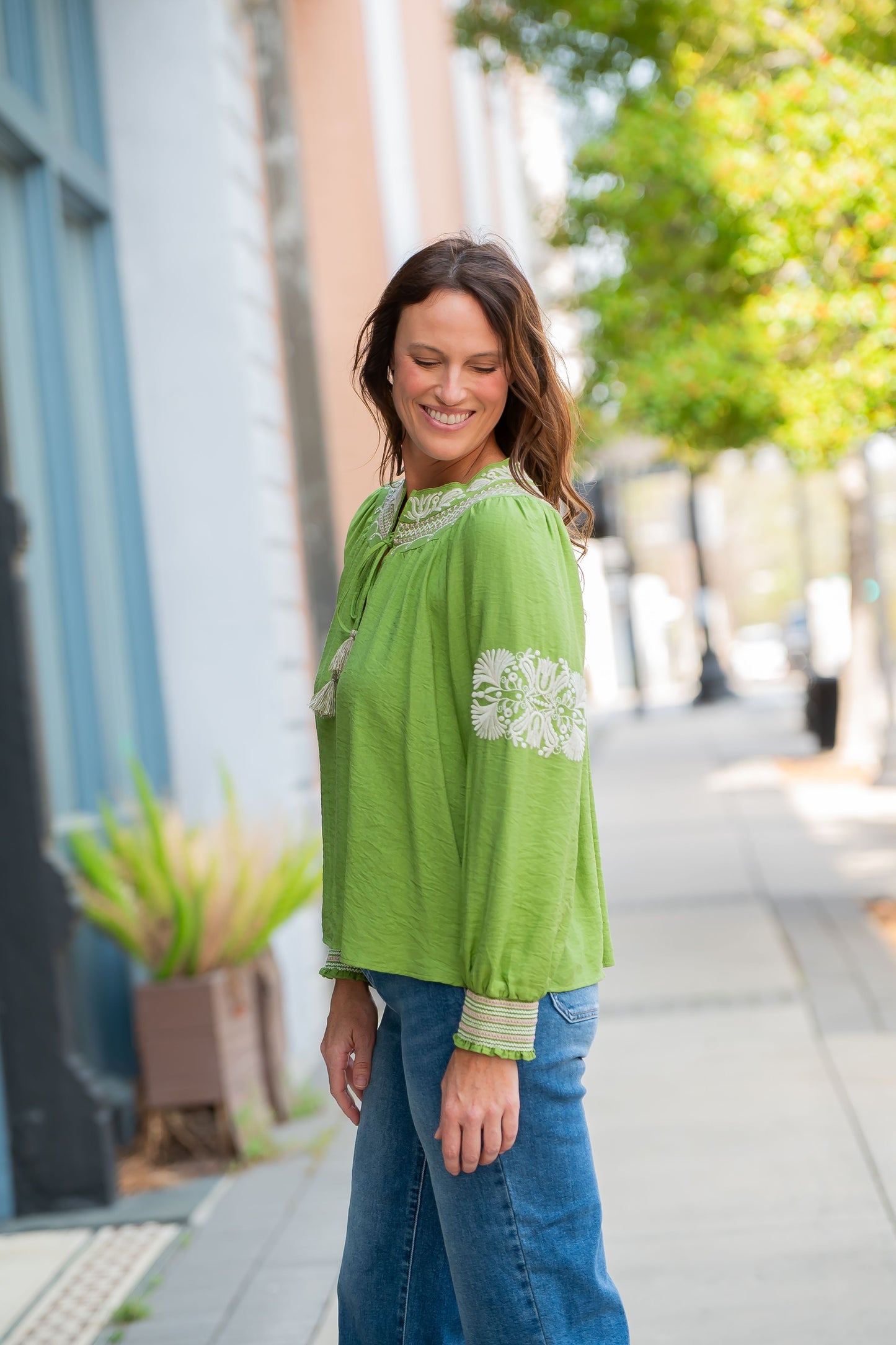 Moulton Boho Embroidered Long Sleeve Blouse