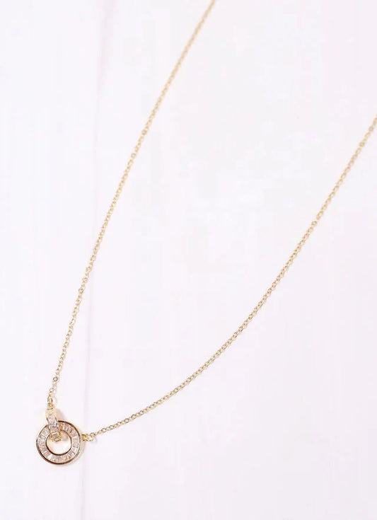 Brenton CZ Circle Necklace GOLD