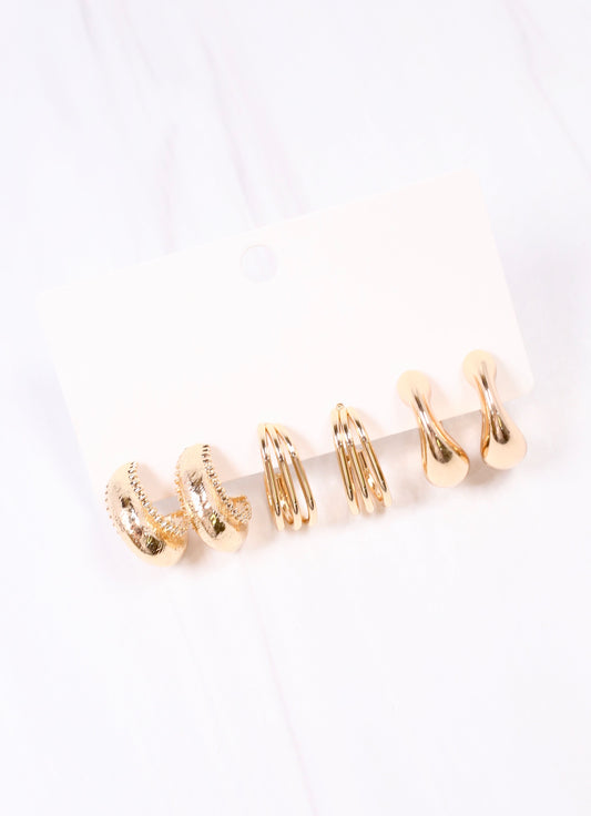 Marcelino Hoop Earring Set GOLD