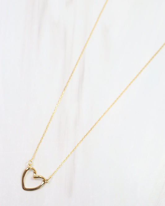 Gala Twisted Heart Necklace WR Gold