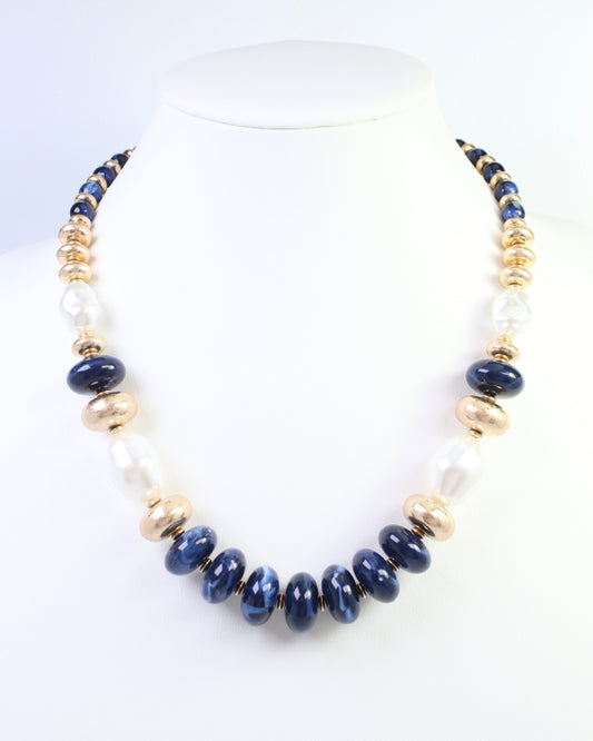Abenger Beaded Necklace Navy