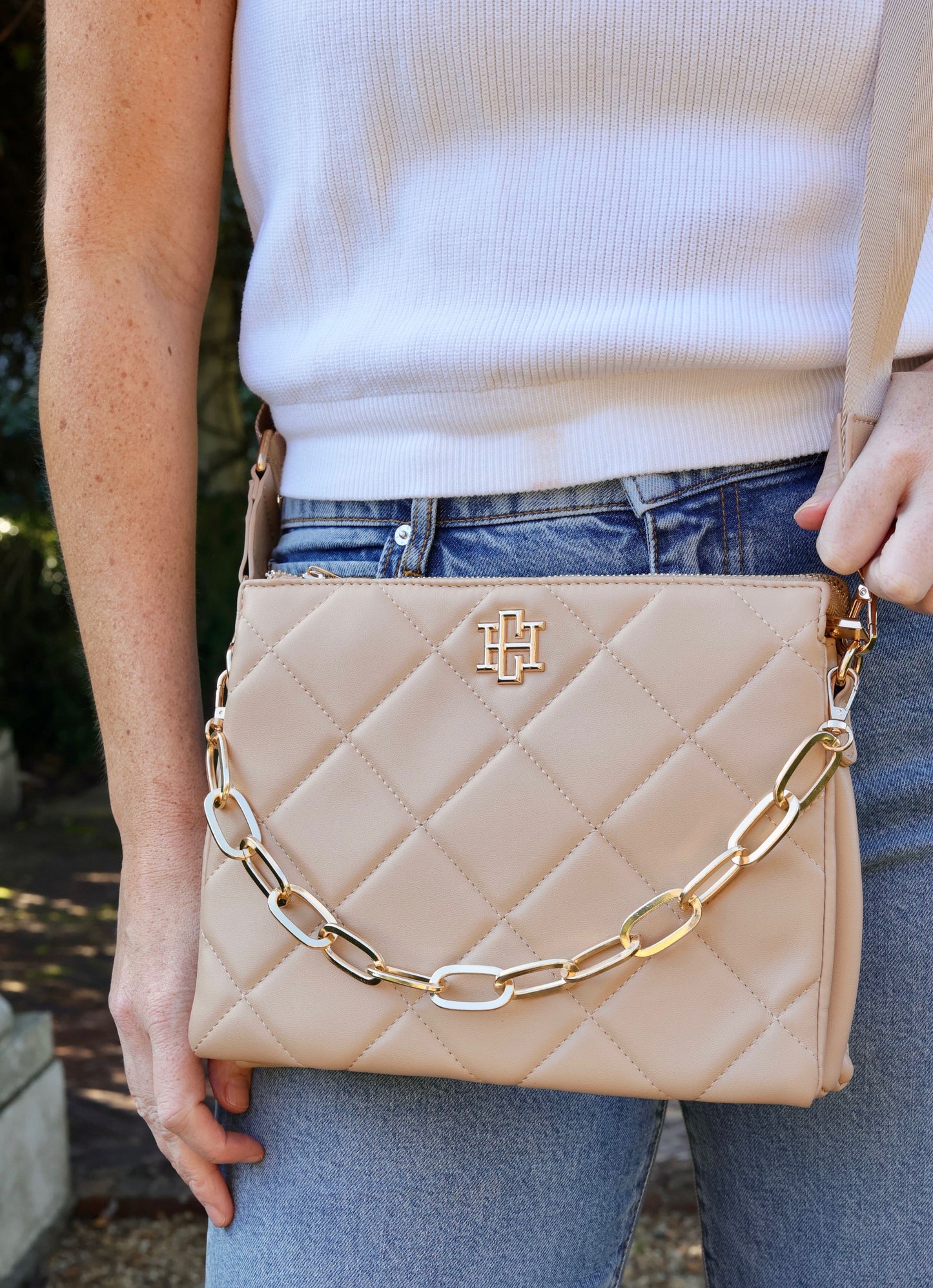 Ariana Crossbody Tan Quilted LD