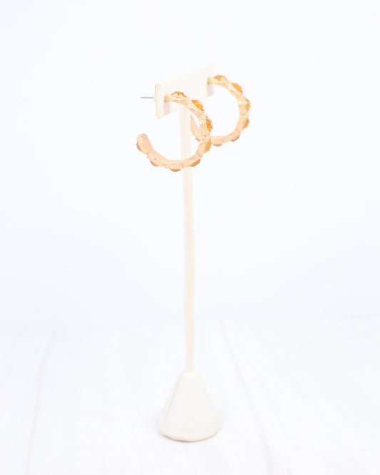 Simms Stone Hoop Earring Champagne