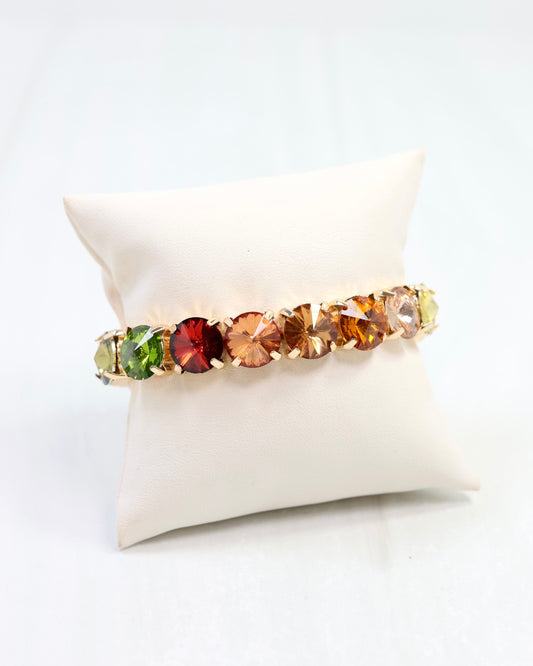 Harper Rhinestone Bracelet Olive Multi