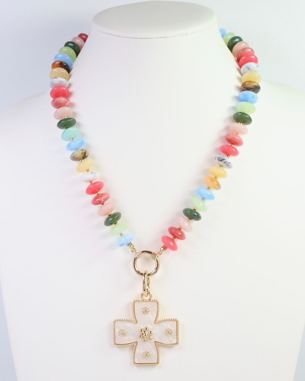 Carol Small Cross Charm Mother Of Pearl