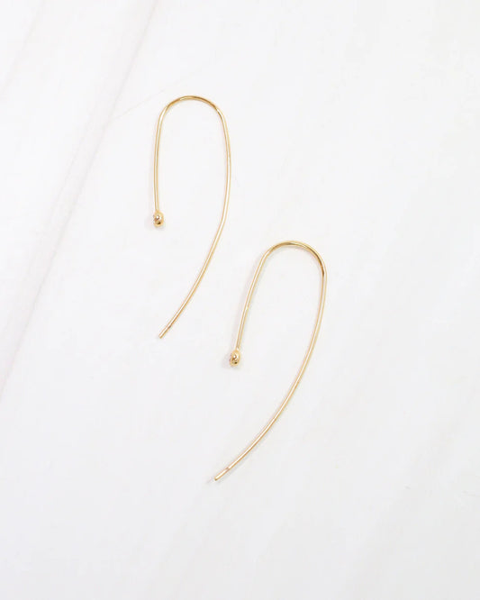 Reuben Wire Earring with Stone Gold