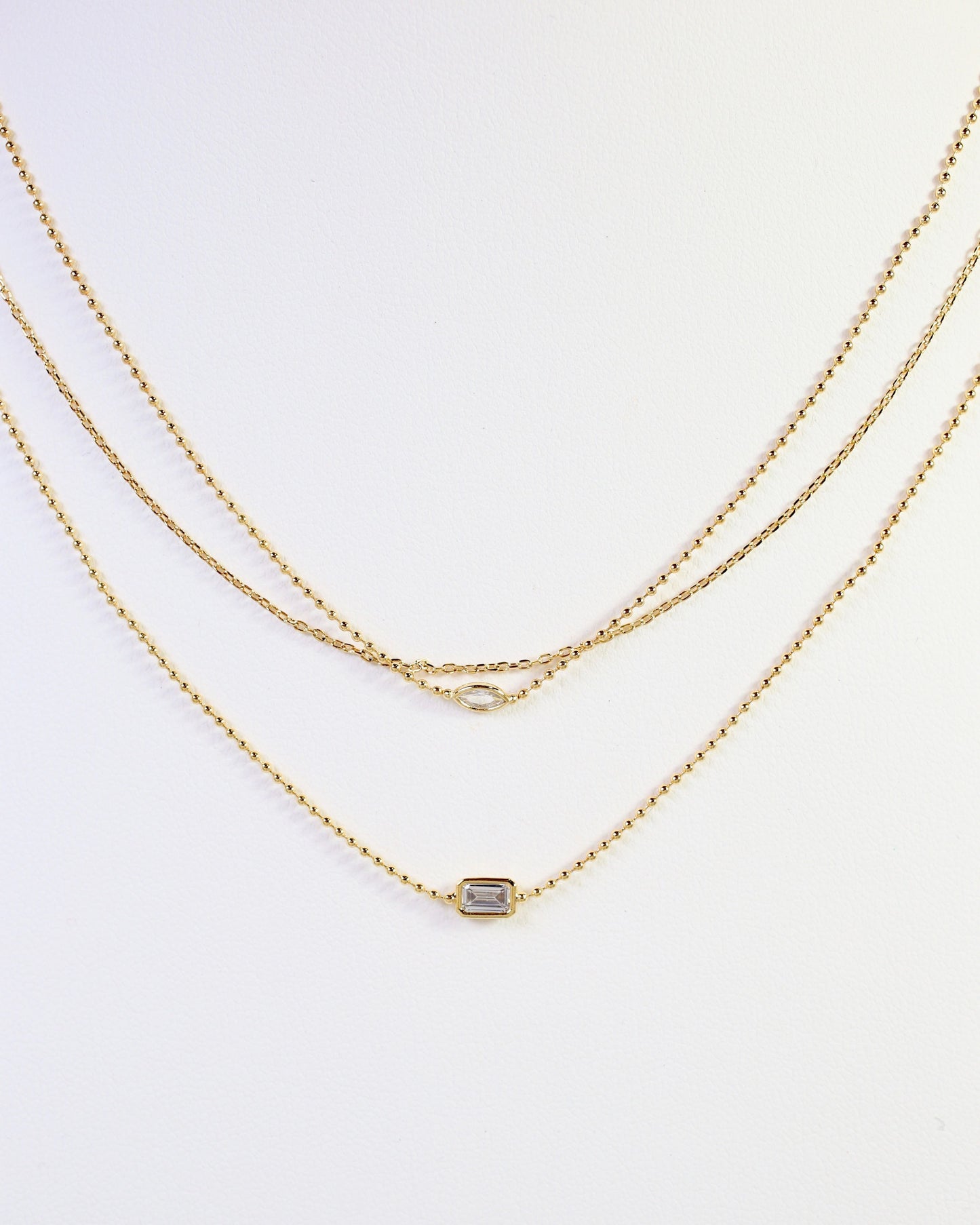 Hastings CZ Layered Necklace Gold