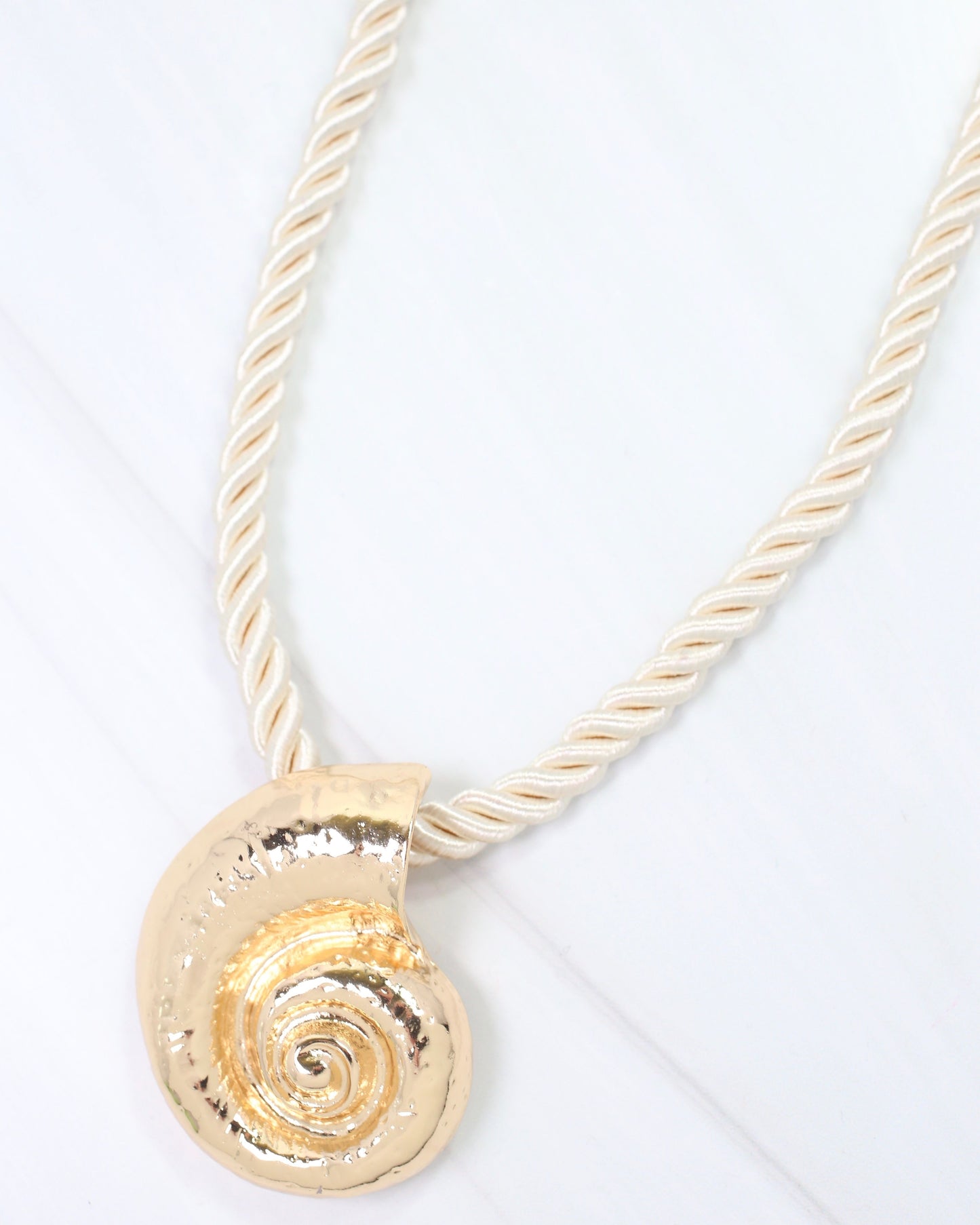Matera Nautilus Shell Cord Necklace Gold