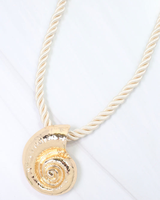 Matera Nautilus Shell Cord Necklace Gold