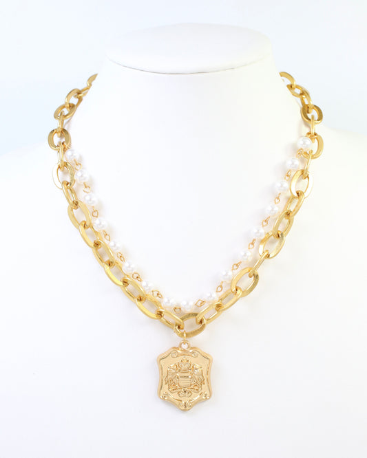 Prince Pearl Chain and Medallion Necklace WRVG