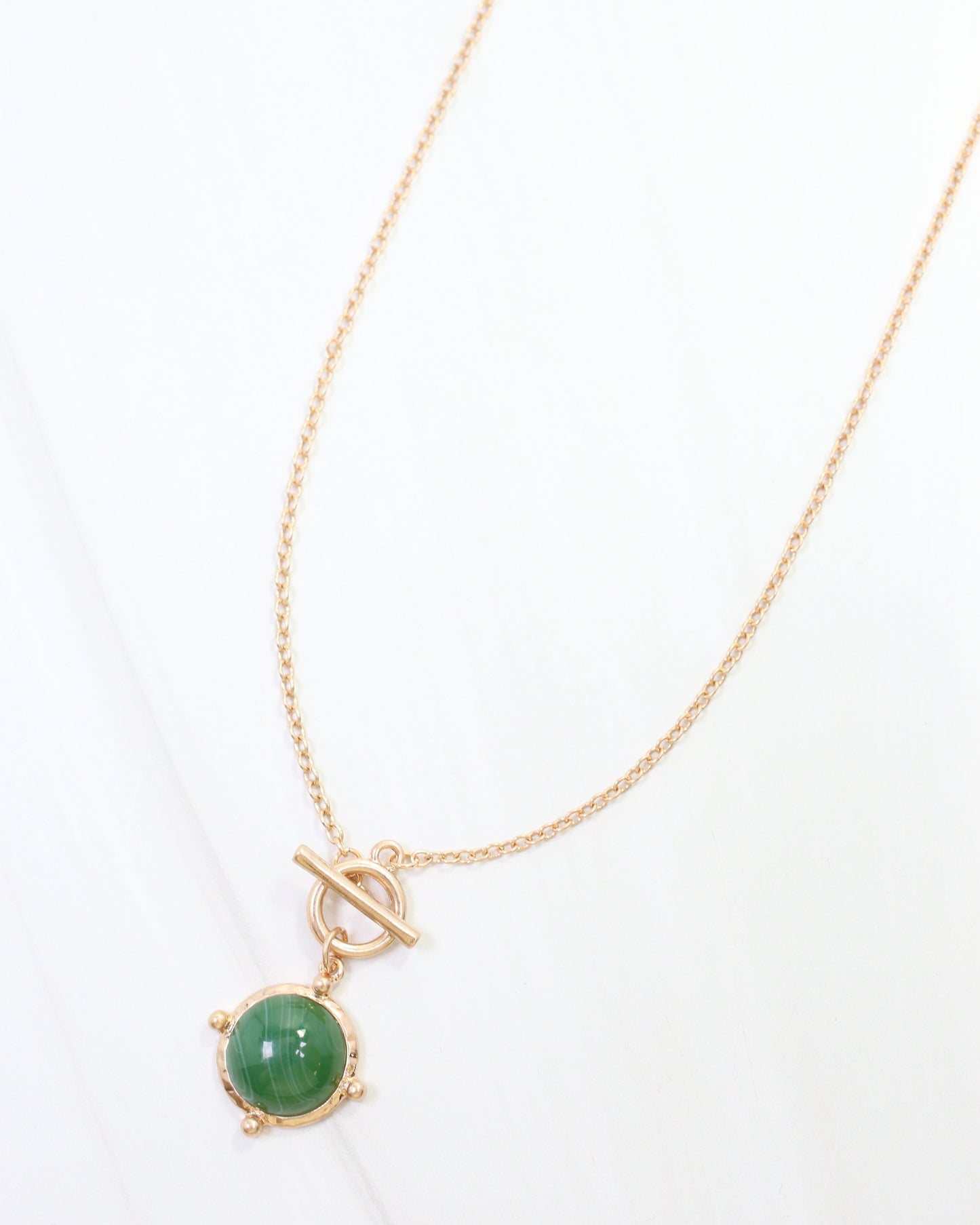 Florissant Round Pendant Necklace Green