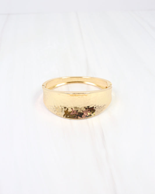 Cooperstown Hammered Hinged Bracelet Gold