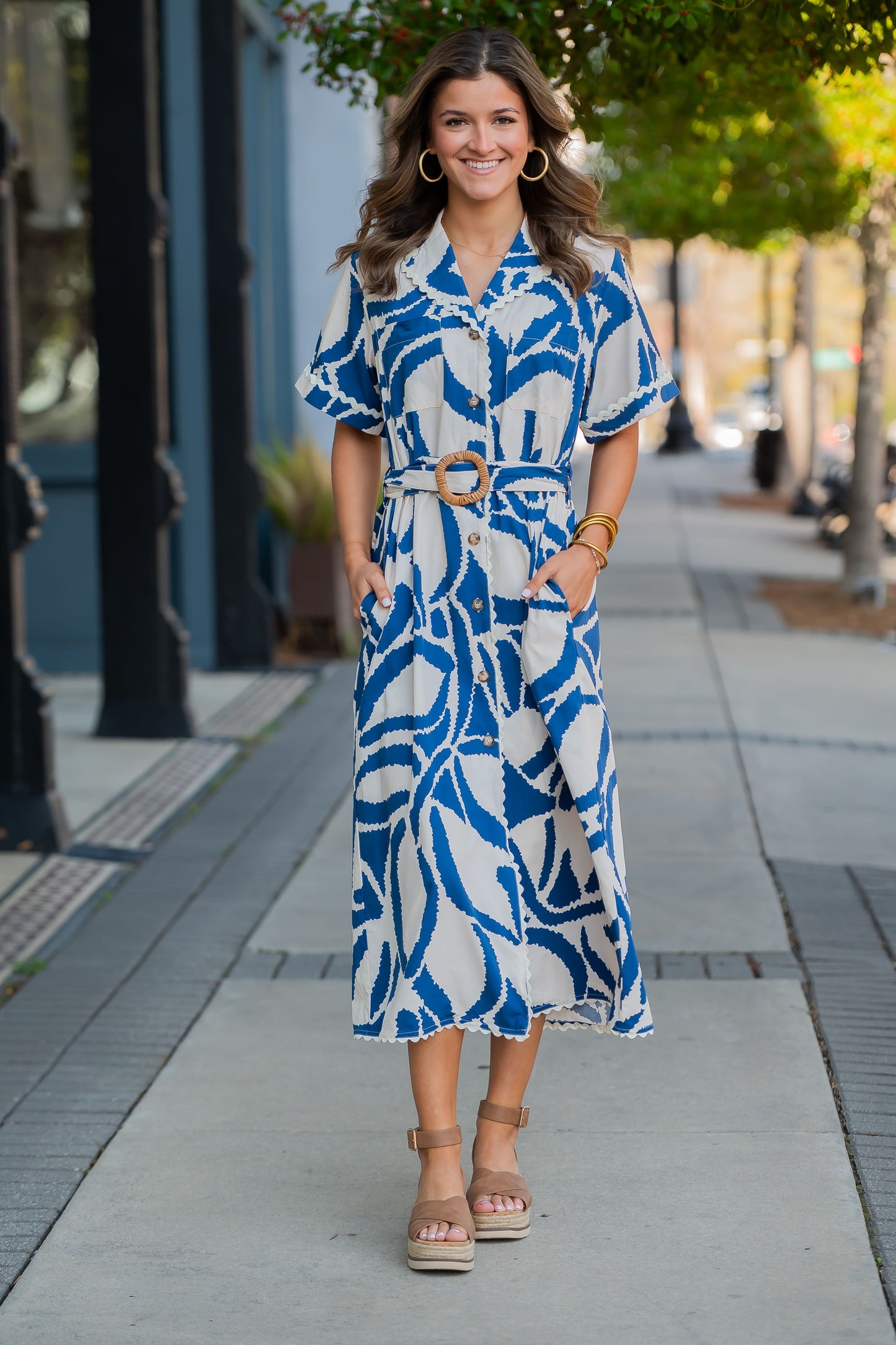 Set Sail Rattan Buckle Shirt Dress