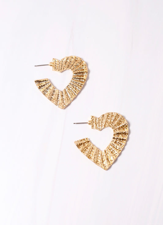 All You Need is Love Hoop Earring Shiny Gold