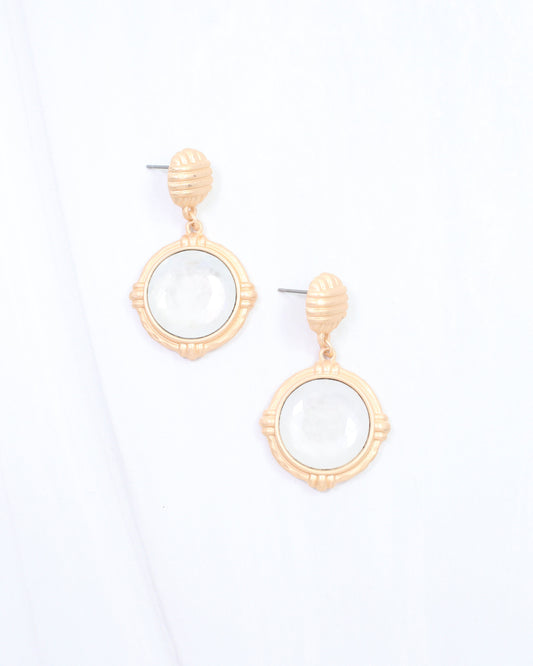 Simms Stone Drop Earring White Opal
