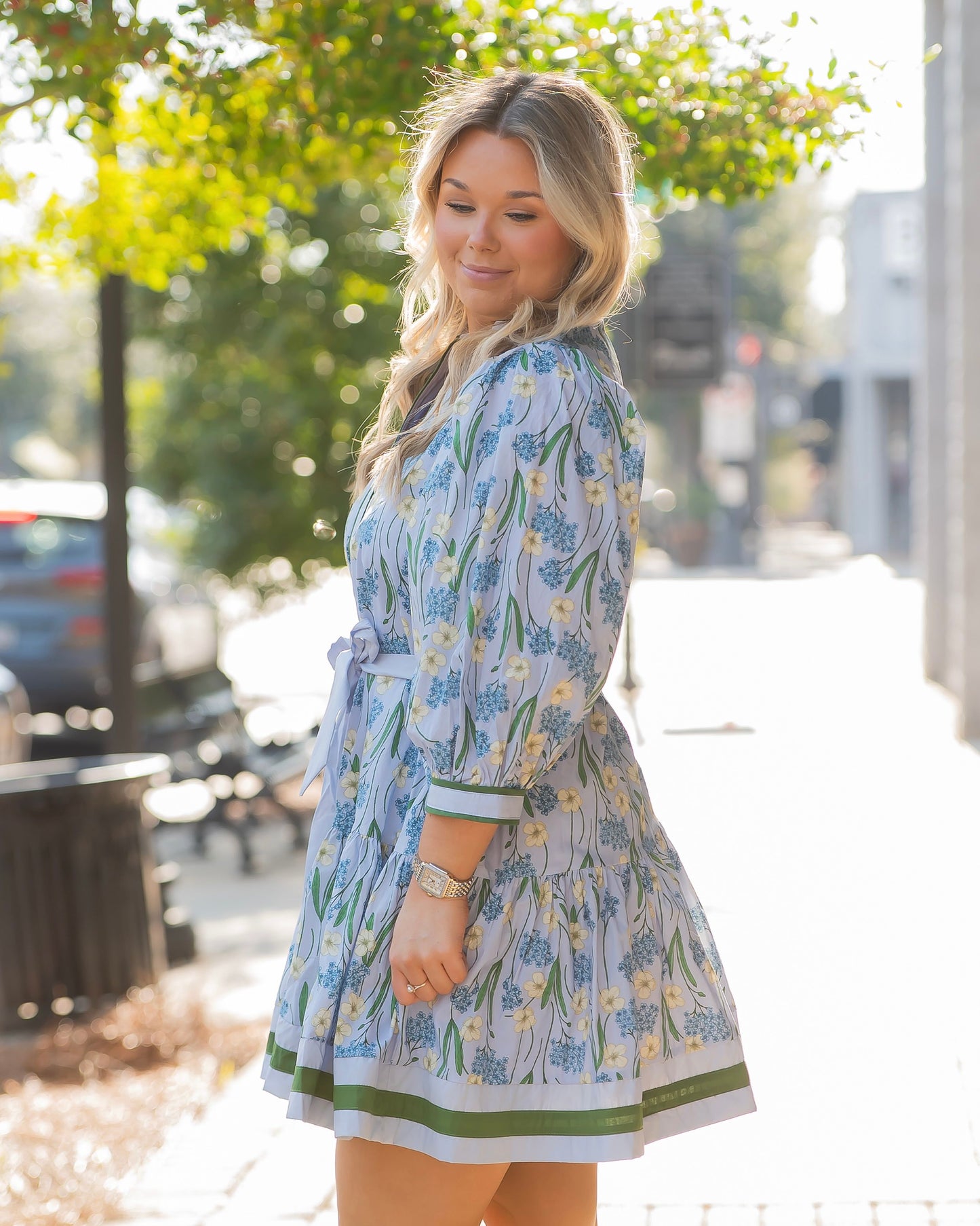 Wrenlee Floral Print Button Down Dress