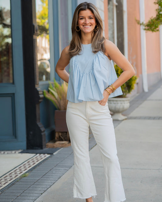 Hampton Gathered Detail Cotton Top