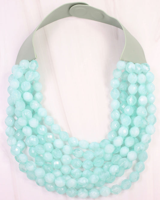 Cadence Multi Layered Beaded Necklace Mint
