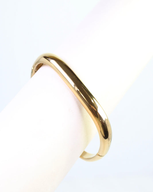 Cynthia Square Hinged Bangle Bracelet WP Gold