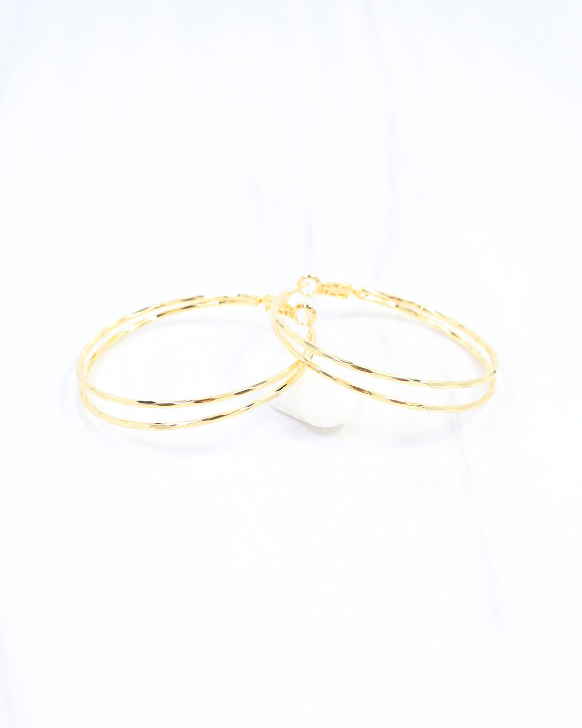 Allview Beveled Hoop Earring WR Gold