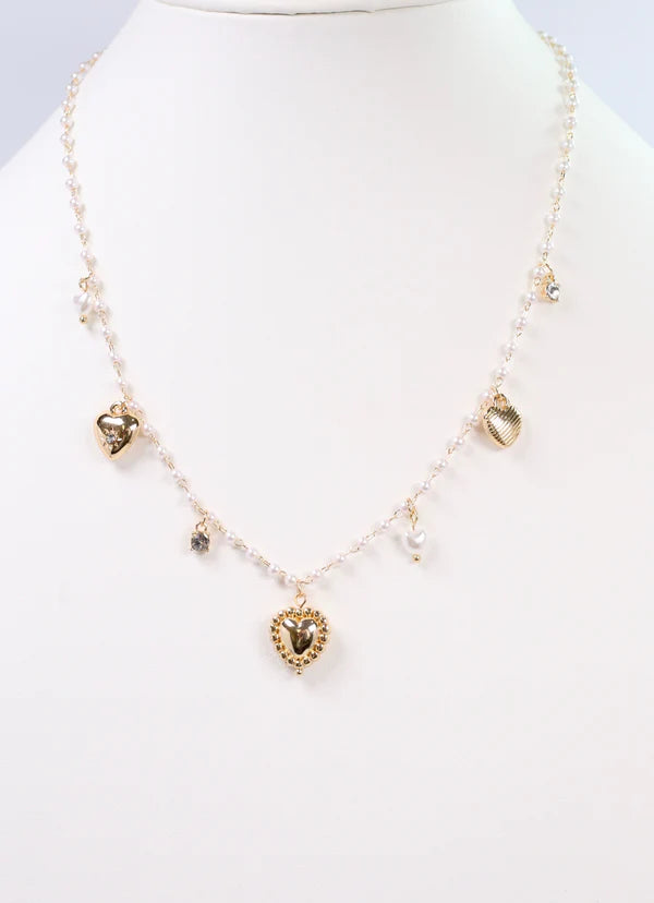 Dimitri Charm Necklace Pearl