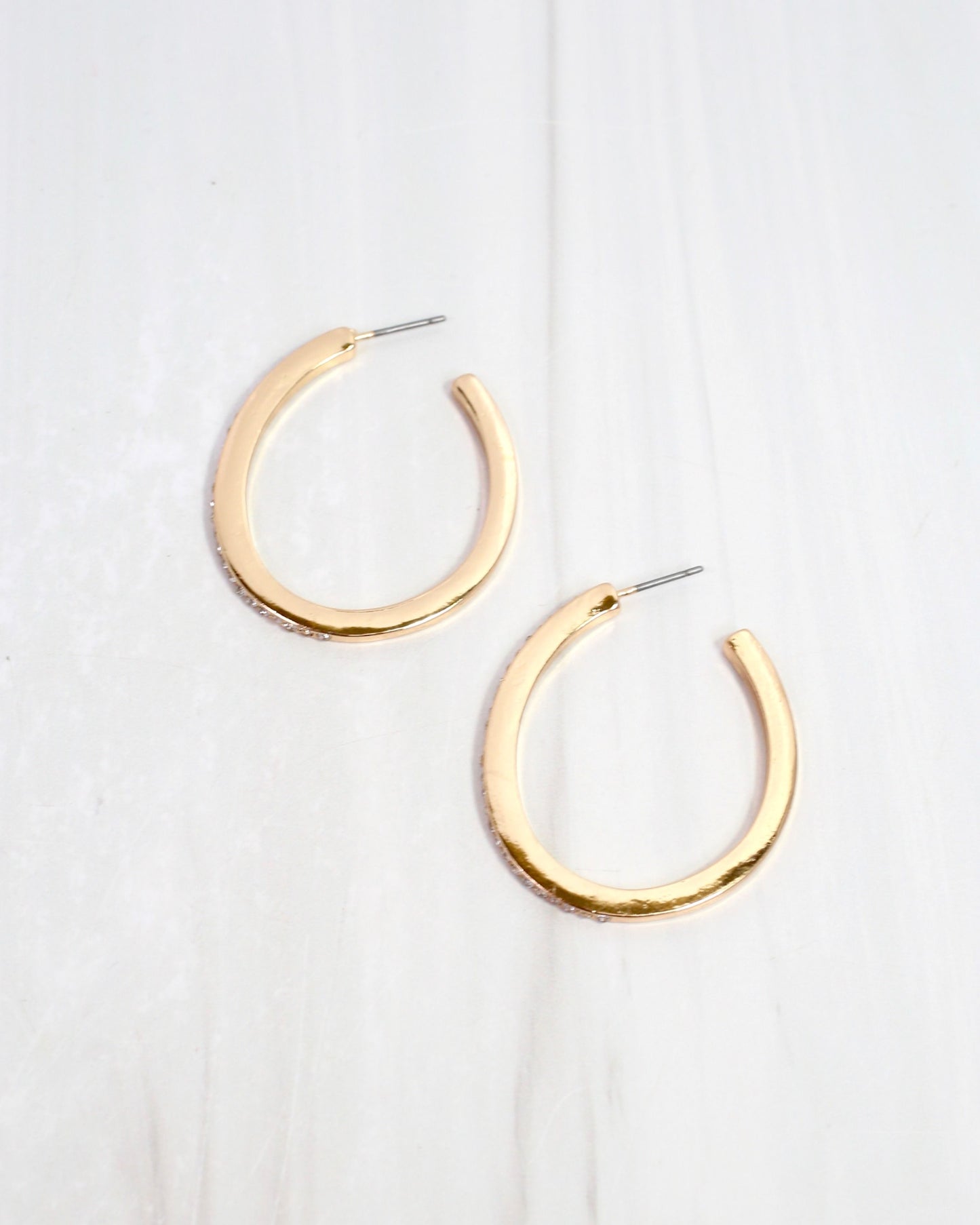 Kash CZ Oval Hoop Earring Gold