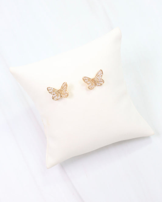 Glendive Butterfly Pave Stud Earring WR Gold
