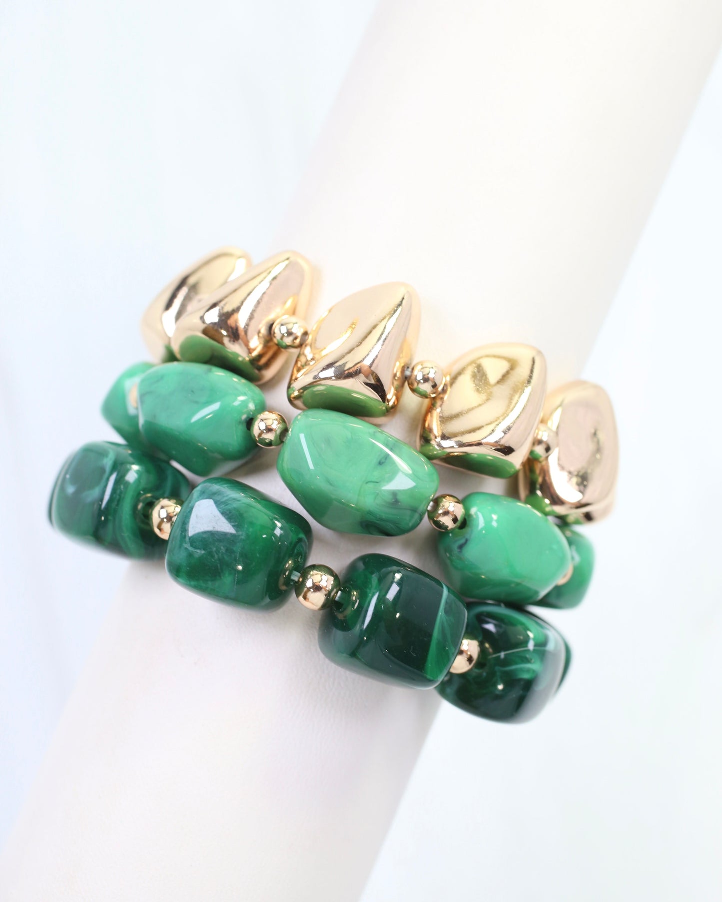 Rayna Beaded Bracelet Set Green