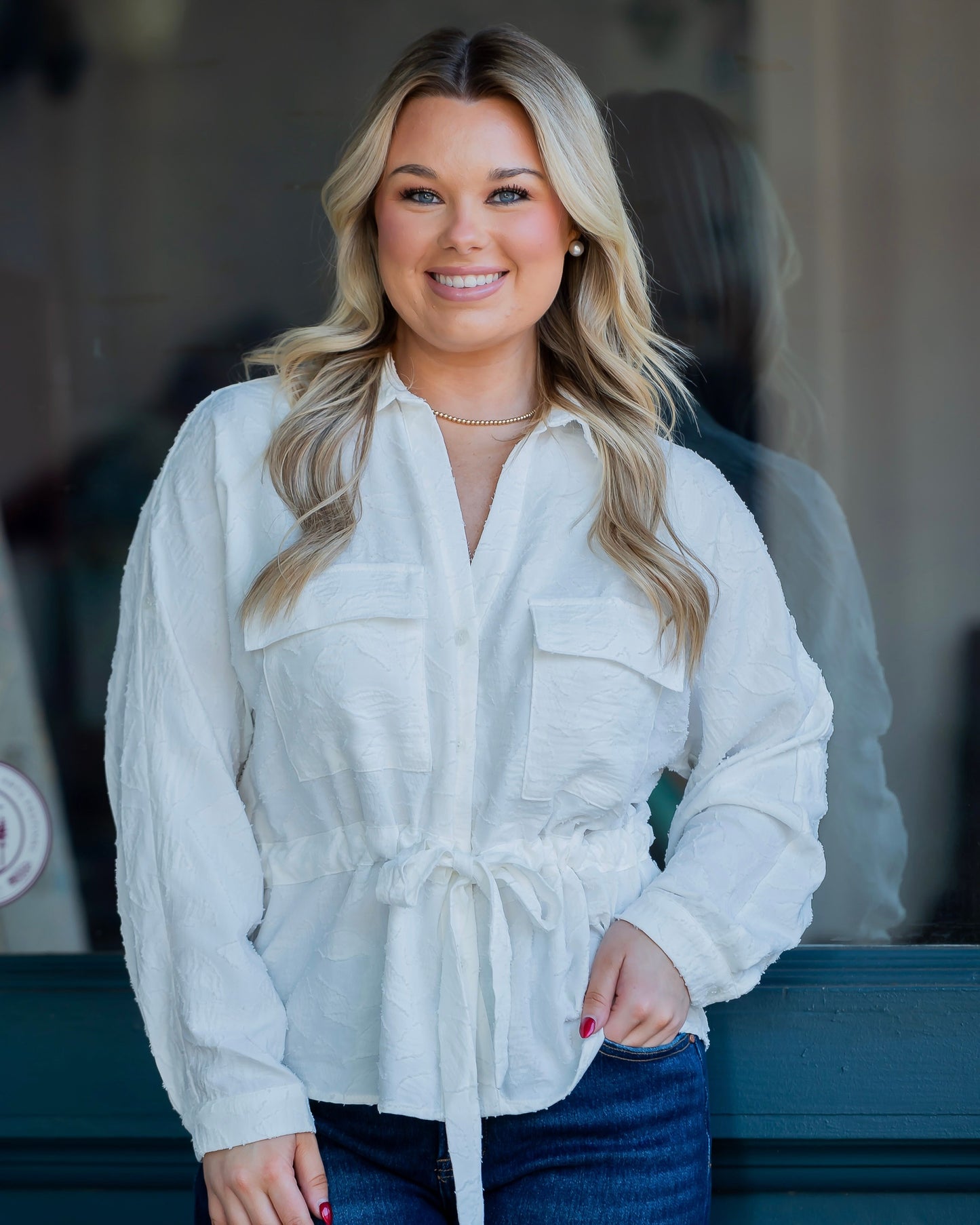 Poppy Utility Tie Waist Blouse