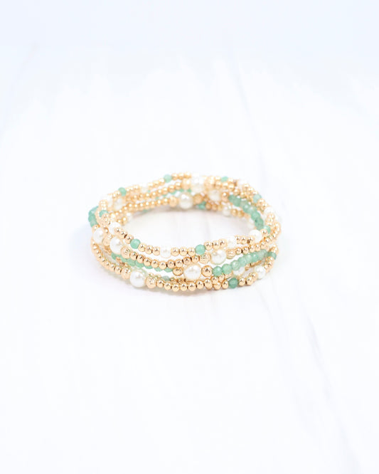 Maneh Beaded Bracelet Set Jade